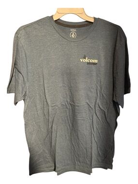 Volcom Men's Gray Short Sleeve Logo Tee with Small Chest Print